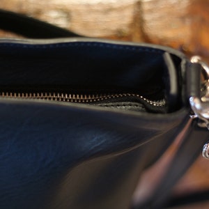 Handmade black LEATHER BAG for woman, handmade in Italy image 7