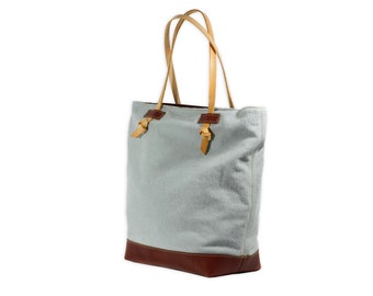 BORSA NODO in PELLE e canvas foderata in tessuto reciclato