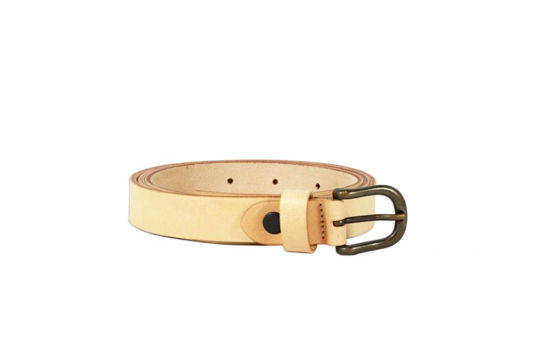 Men's NATURAL LEATHER classic BELT for men,without seams, 2,5 cm image 2