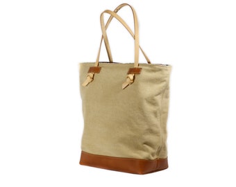 BORSA NODO in PELLE e canvas foderata in tessuto reciclato