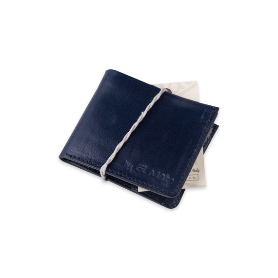 Dark blue handmade wallet made of genuine Italian leather! ➤Buy now!
