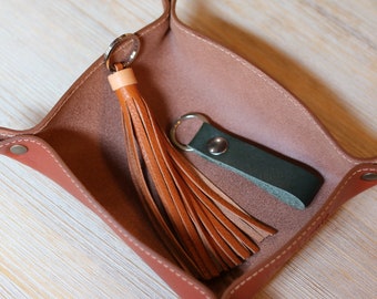 POCKET EMPTIER in full grain red-brown italian LEATHER