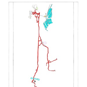 Carte/itinéraire cyclable dessinés à la main (Tottenham à Goldsmiths, New Cross via Lea Valley, Hackney, Londres - carte/impression d'art