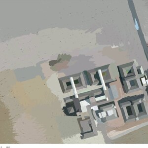 Impresión/ Tarjeta de Londres Urbano -Hospital Homerton, Hackney E9- Mapa abstracto aéreo