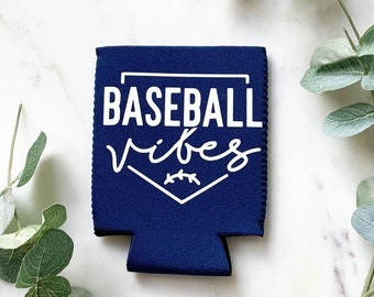 Baseball Vibes Can Cooler | Multiple Colors Available | Lettering Color Options