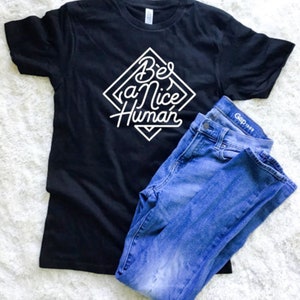 Be A Nice Human T-Shirt | Teacher T-Shirt | Unisex 3/4 Baseball T-Shirt | Multiple Colors Available