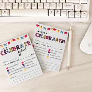 Celebration Note Pad for Positive Reinforcement | Small Notepad | Classroom Management | Spanish Option