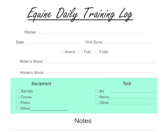 Equine Daily Training Log – Digital Download for Trainers & Horse Owners