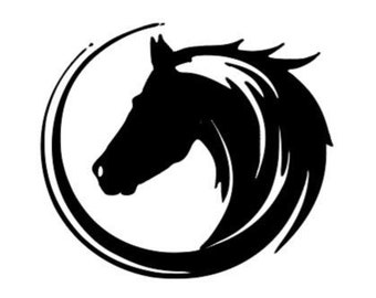 Horse Head in a Circle Vinyl Decal