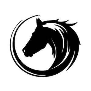 Horse Head in a Circle Vinyl Decal