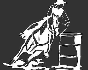 Woman Barrel Racer 2 Vinyl Decal