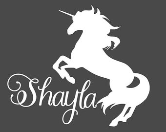 Unicorn with Custom Name decal