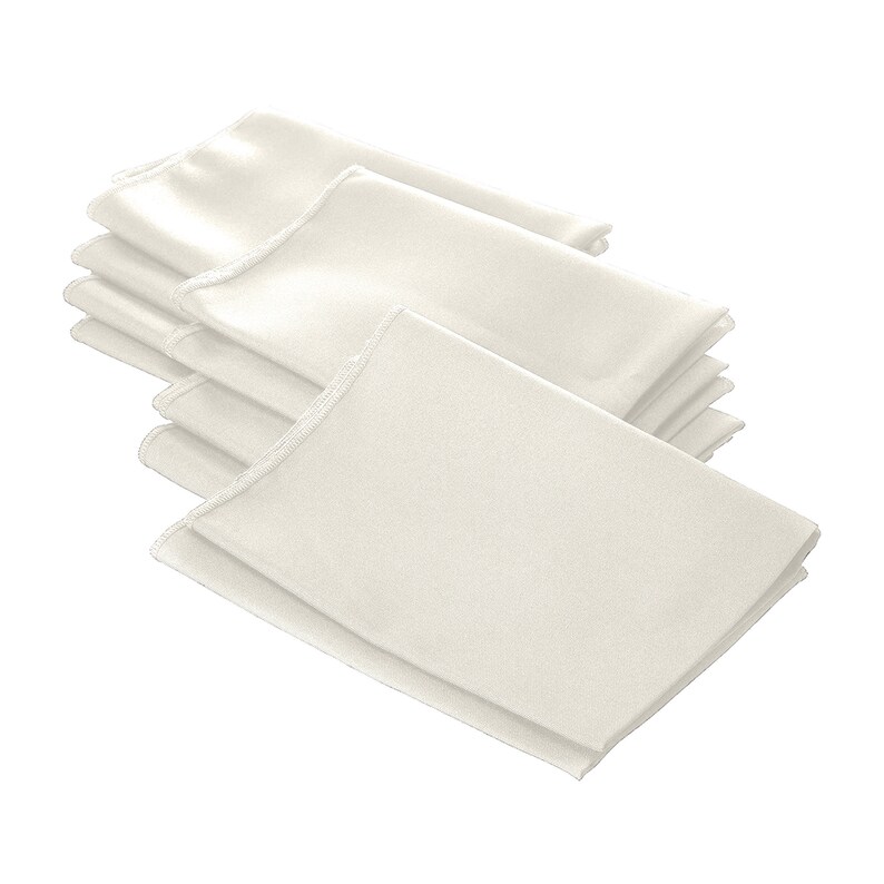 LA Linen Polyester Poplin Napkins 18-Inch by 18-Inch, Pack-10 Ivory