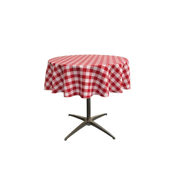 Made in the USA. Checkered Tablecloth 51-Inches andor 58-Inches Round