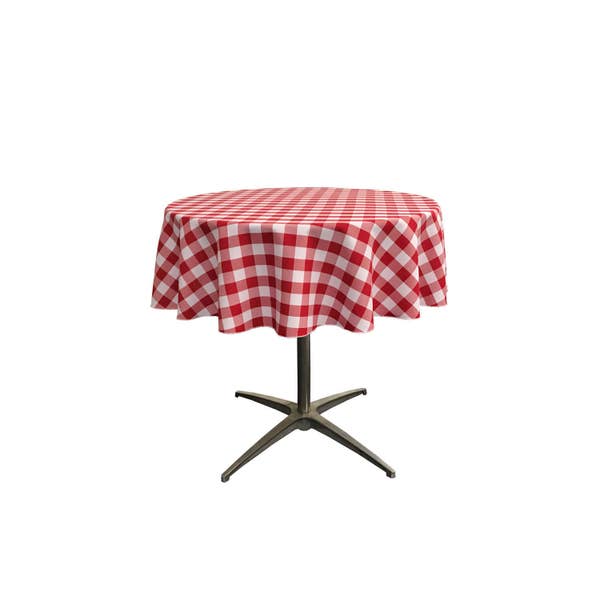 Checkered Tablecloth 51-Inches and/or 58-Inches Round. Made in the USA.