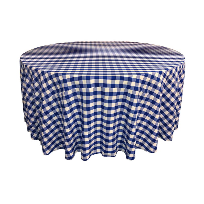120 Round Polyester Checkered Table Linens . Made in the Etsy