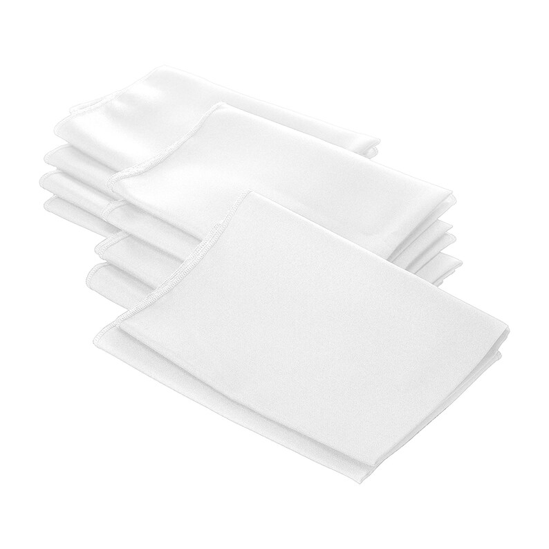 LA Linen Polyester Poplin Napkins 18-Inch by 18-Inch, Pack-10 White