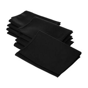 LA Linen Polyester Poplin Napkins 18-Inch by 18-Inch, Pack-10 Black