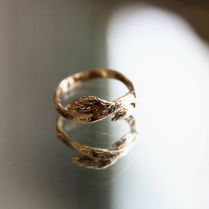 Leaf & Twig Sterling Silver/Brass Stackable Ring/Stacking Rings/ Stackable Leaf Rings image 9