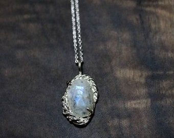 Moonstone Two way Silver Necklace