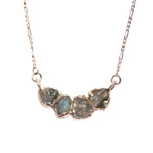 Raw Zircon Necklace in Silver. Multi Stone One of a Kind Necklace