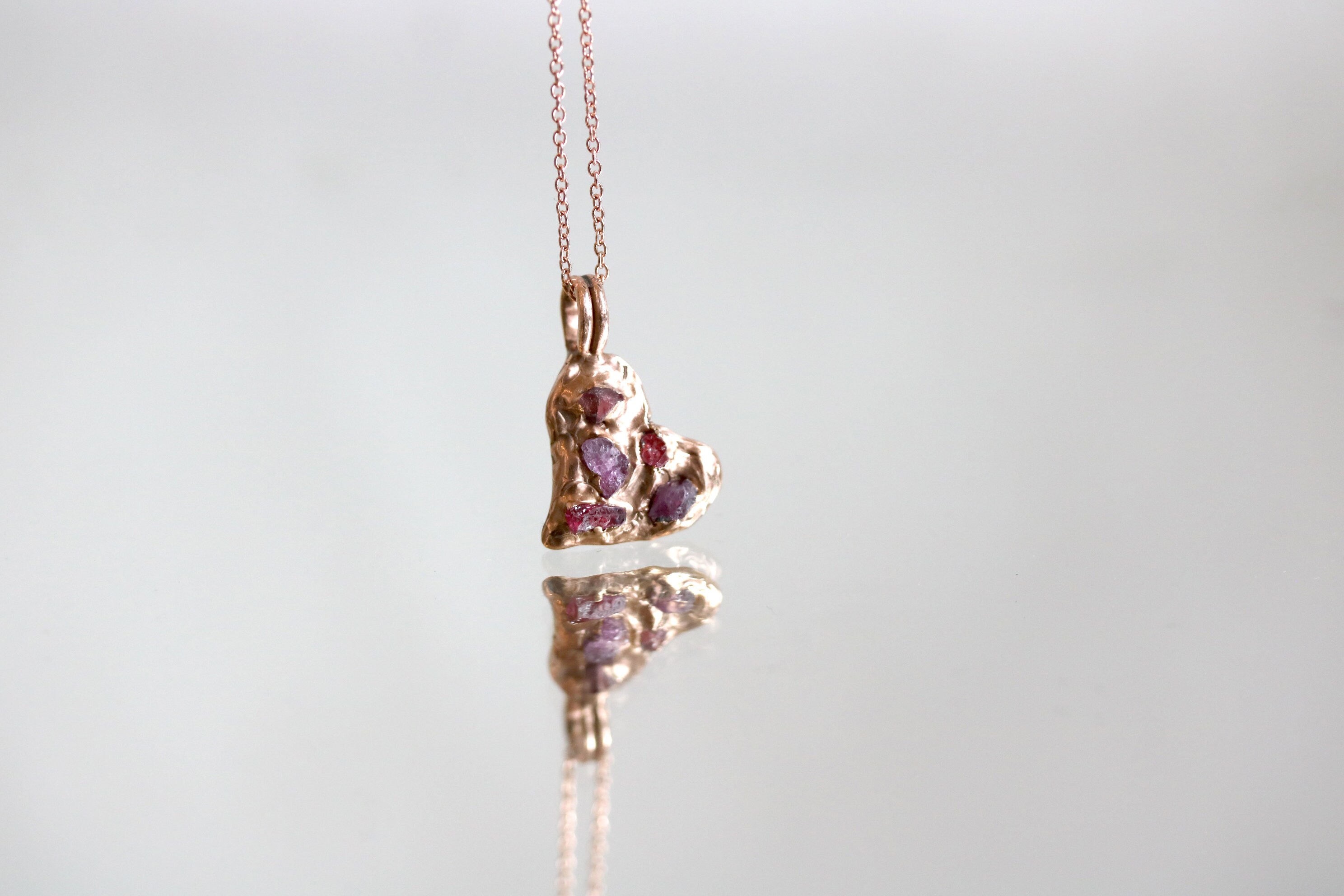rough cut ruby necklace