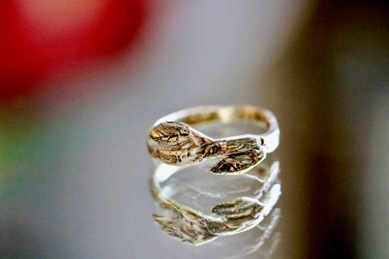 Leaf & Twig Sterling Silver/Brass Stackable Ring/Stacking Rings/ Stackable Leaf Rings image 3