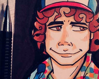 Dustin - Stranger Things - Original ACEO Sketch Card Illustration