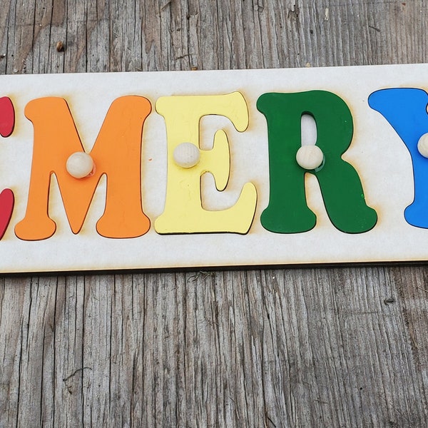 Personalized Wood Name Puzzle, Custom Puzzle, Name Puzzle, Montessori Learning Gift, Baby Shower Gift, Personalized Toy, Wooden Name