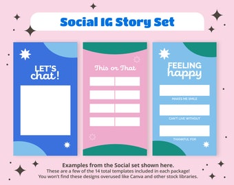 Instagram IG Story Set - Fun and Social DIGITAL DOWNLOAD