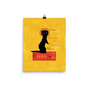 Ferret Poster &quot;Le Fureton Noir&quot;, &quot;Le Chat Noir&quot; by R. Salis ferret edition vintage poster. Ferret lover gift and home decor.