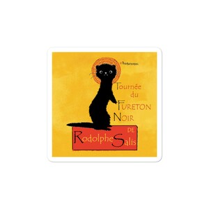 Ferret Aufkleber - "Le Fureton Noir" ("Le Chat Noir" - R. Salis Vintage Poster Adaption)