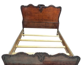 Vintage French Provincial Full Size Bed, Mahogany, 48″H, Read entire ad!!! Shipping not included in cost!!! PA6221