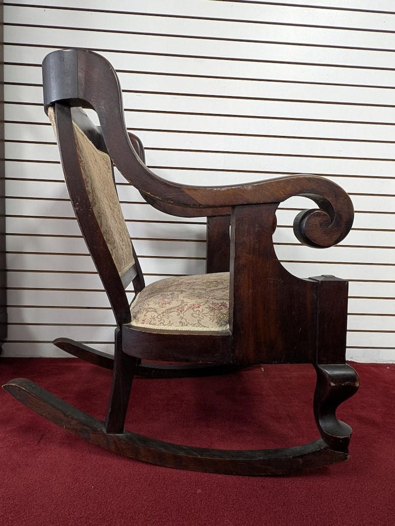 Antique Parlor Rocker Antique Empire Style Parlor Rocking Chair, Mahogany, 37