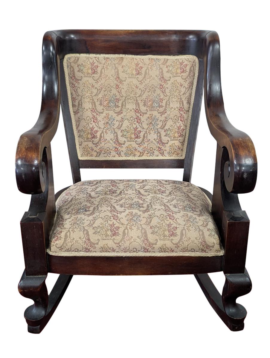 Antique Parlor Rocker Antique Empire Style Parlor Rocking Chair, Mahogany, 37
