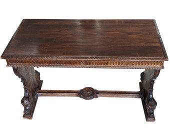 Antique Italian Renaissance Table, Writing Desk, Walnut, 41.5″W, Read entire ad!!! Shipping not included in cost!!!  PA6284