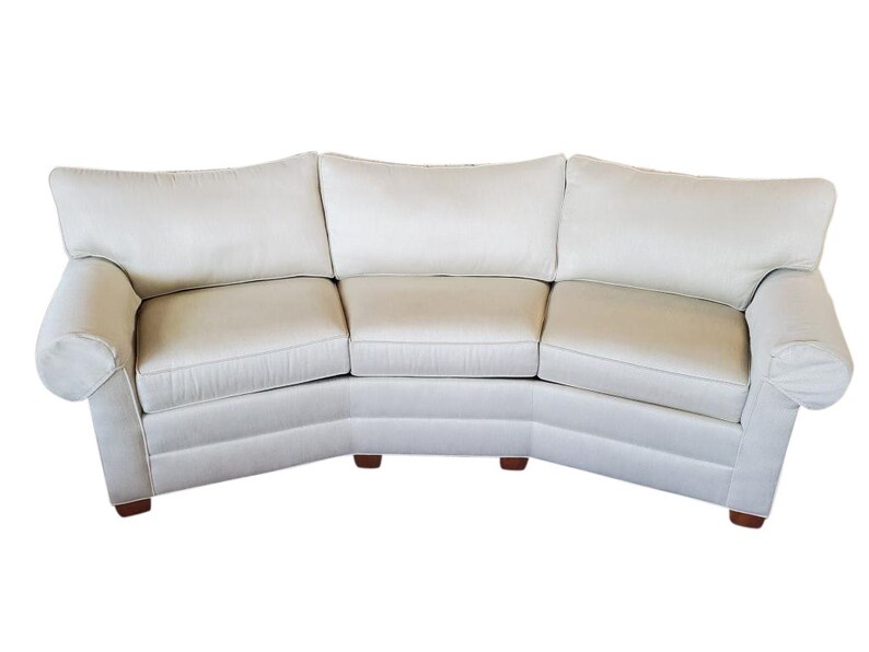 Ethan Allen Conversation Curved Sofa Tan 110W Etsy