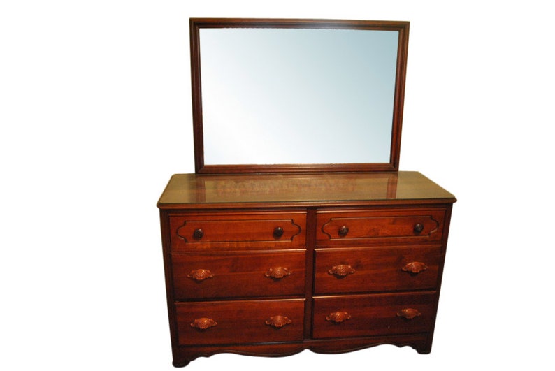 Dresser With Mirror 6 Drawer Cherry Wood Delivery Mirror 6 Drawer Cherry Wood