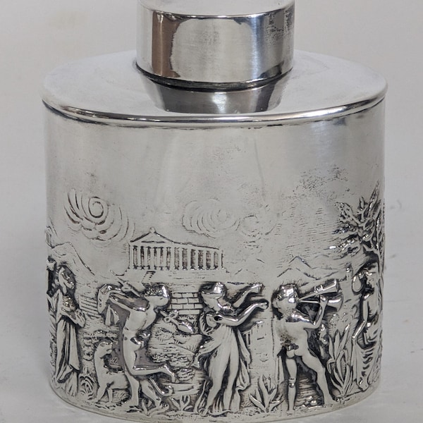 English Sterling Silver Tea Caddy, 4″, 4.270oz, PA6320KO