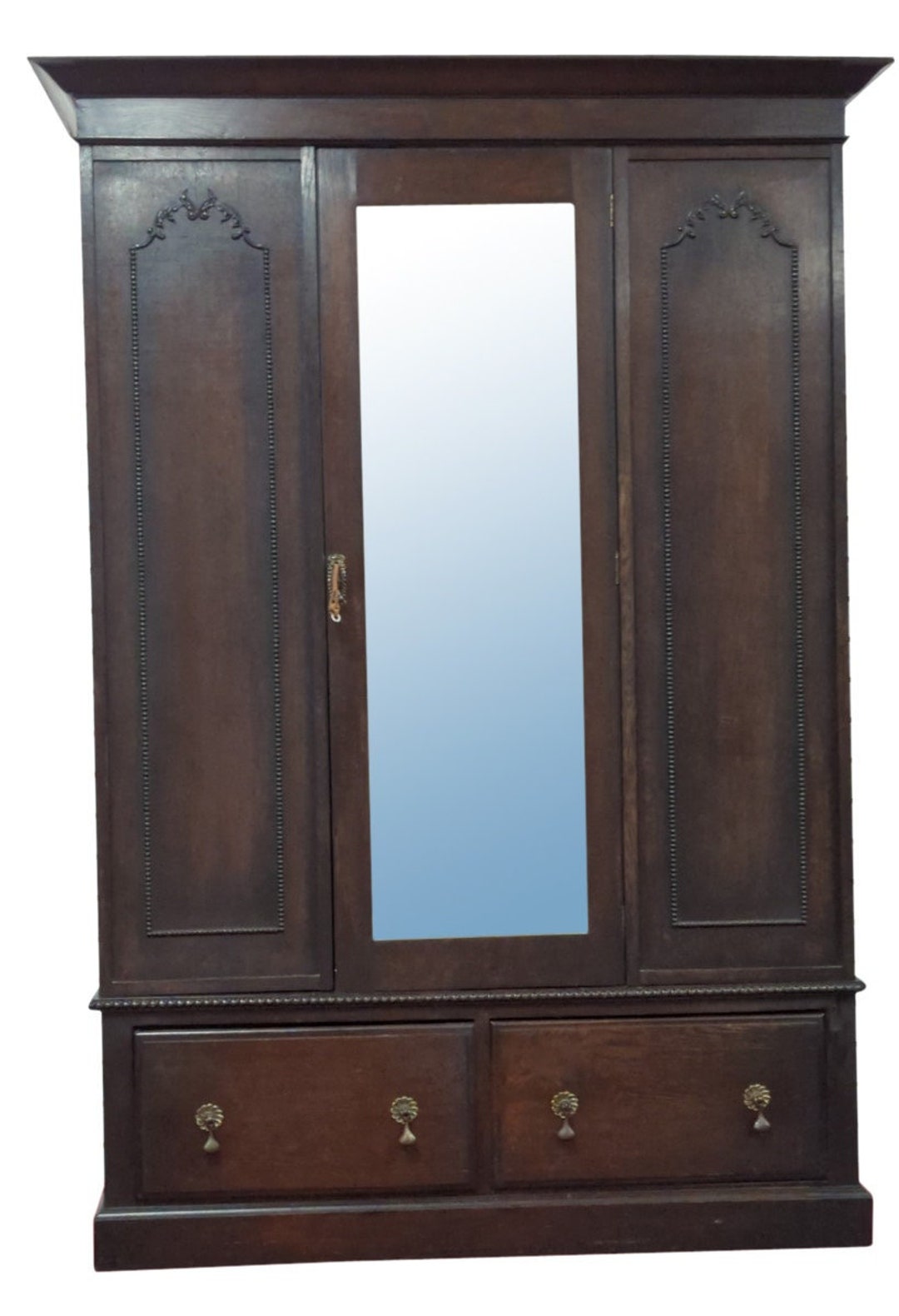 Late 19th Century Antique English Armoire Oak 79H Read Etsy