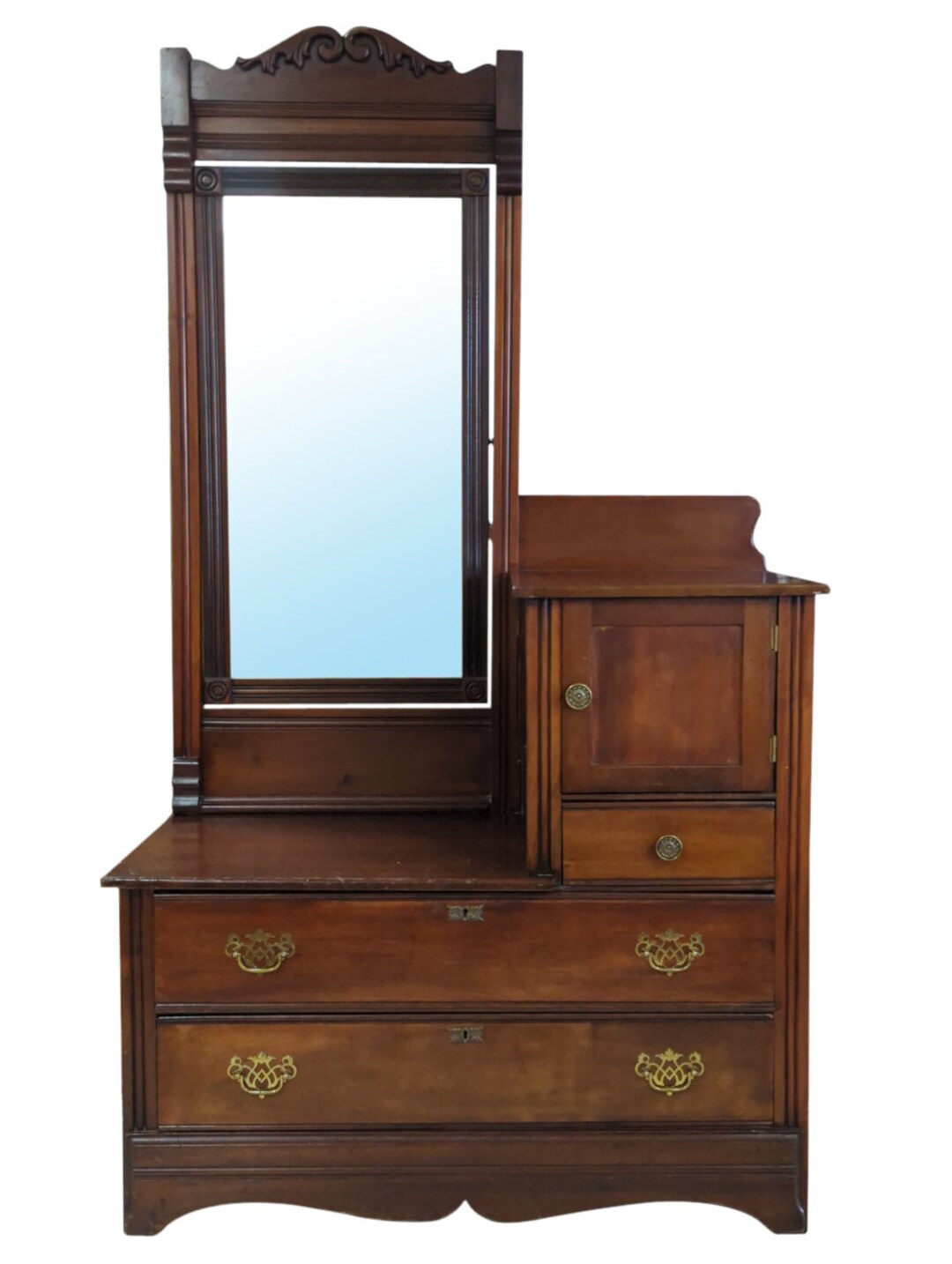 Vintage Gentlemans Dresser, Tilt Mirror, 80H, Read Entire Ad Shipping