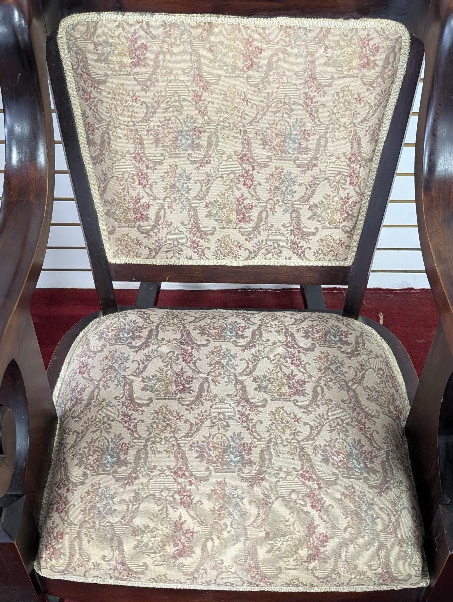 Antique Parlor Rocker Antique Empire Style Parlor Rocking Chair, Mahogany, 37