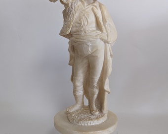 Vintage Alabaster Boy With Wheat Statue, 16″H, PA6293