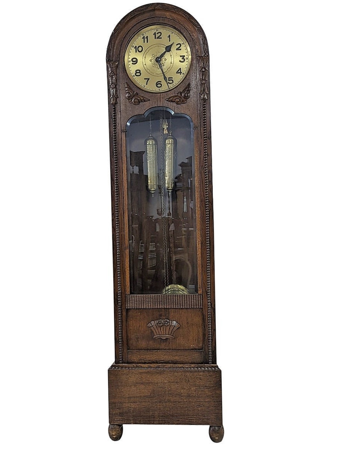 Antique Gustav Becker Bim Bam Grandfather Clock Oak 78 Etsy