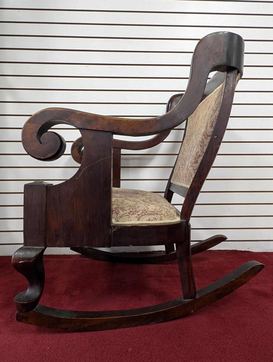 Antique Parlor Rocker Antique Empire Style Parlor Rocking Chair, Mahogany, 37