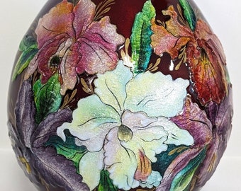 Limoges Floral Enameled Copper Vase by Camille Fauré, 9.5″H, PA6272