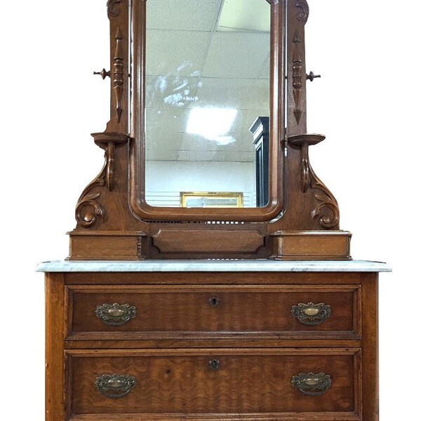 Antique Marble Top Dresser Etsy