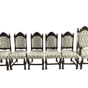 Set of 6 Early 1900’s Renaissance Style Dining Chairs, Oak, 64&quot;H, Read entire ad!!! Shipping not included in cost!!!, PA6645CG