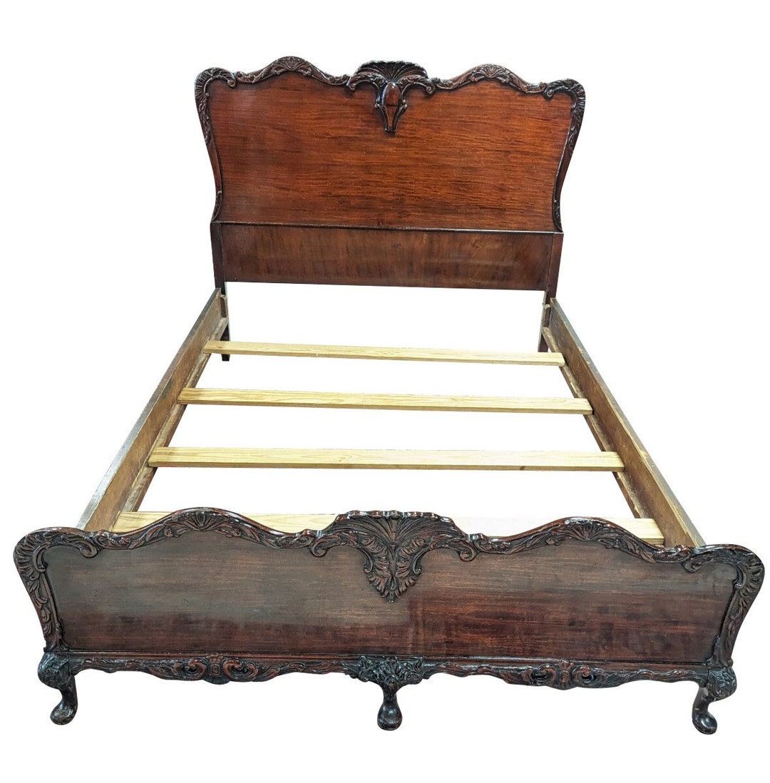 Vintage French Provincial Full Size Bed, Mahogany, 48H, Read Entire Ad