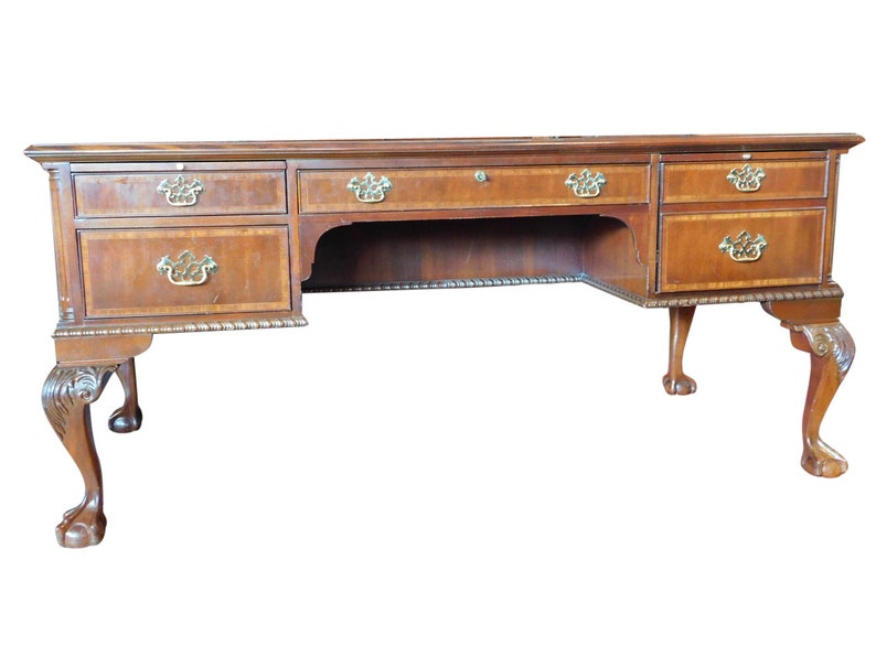 Councill Executive Desk Leather Inlay Ball And Claw Etsy